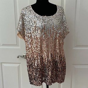 Pretty Guide Sequined short sleeved top - size XL